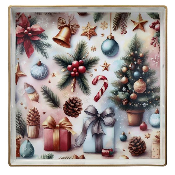 Orlando Store™ - Vassoio Party Time Bianco 35 x 35 cm