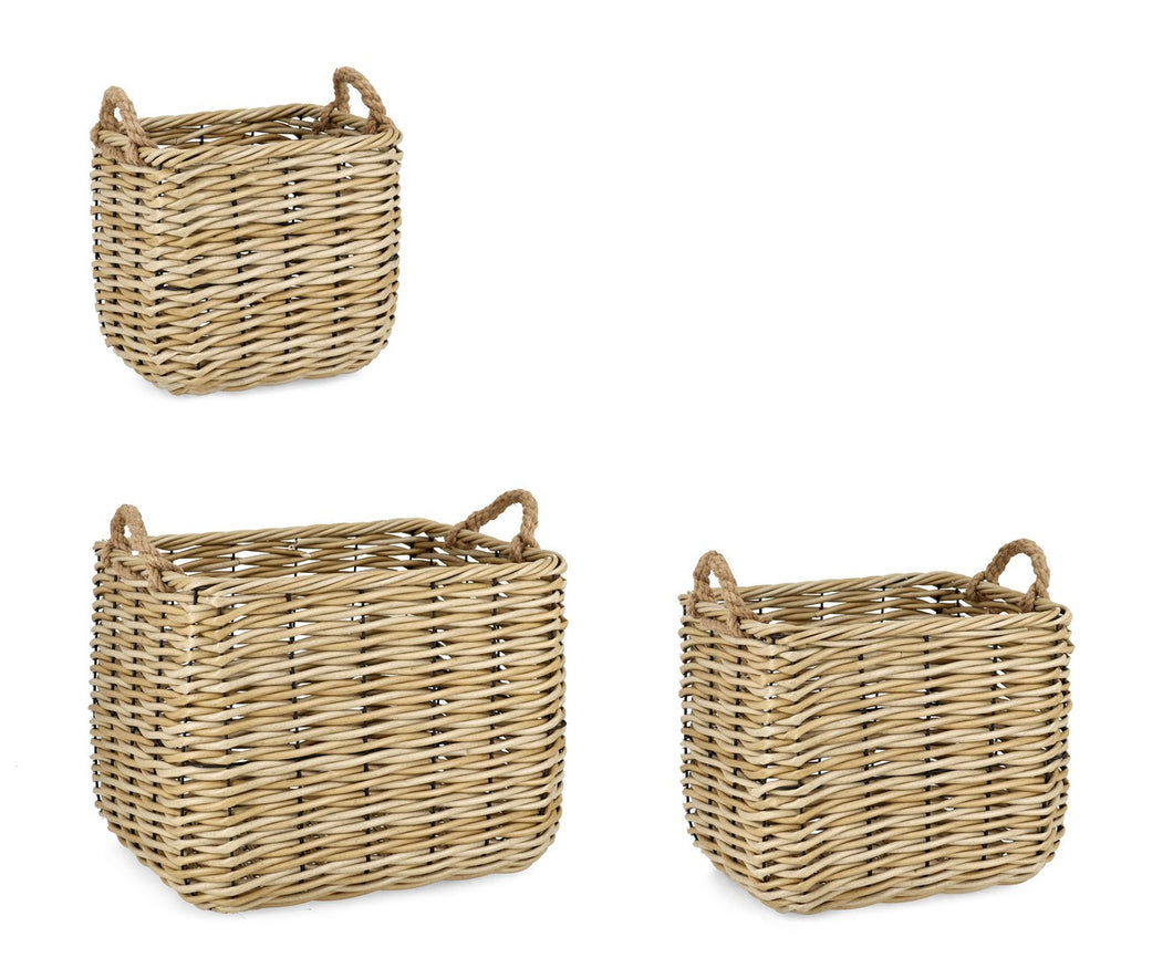 Orlando Store™ - SET3 Cesta Julen Rettangolare Svasato Naturale
