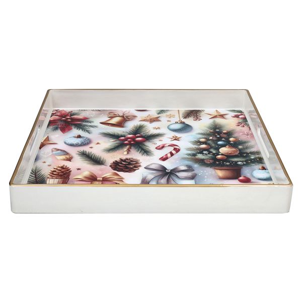 Orlando Store™ - Vassoio Party Time Bianco 35 x 35 cm