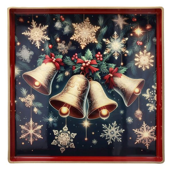 Orlando Store™ - Vassoio Party Time Rosso 35 x 35 cm