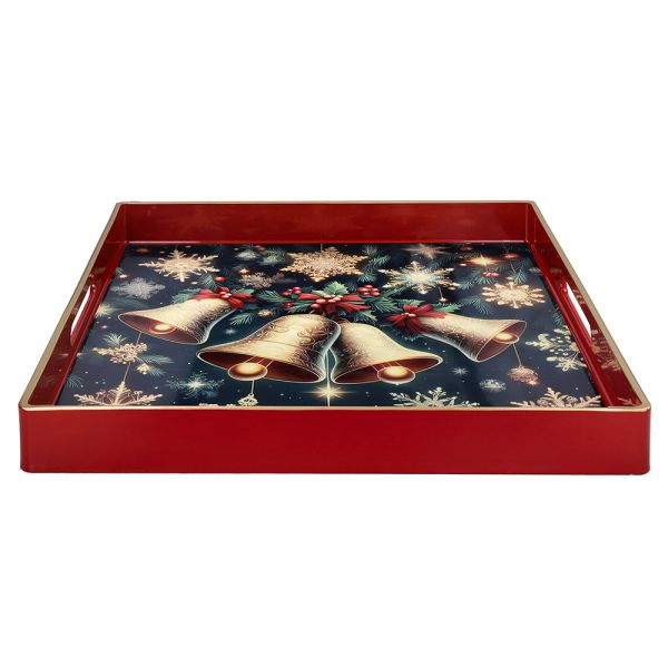 Orlando Store™ - Vassoio Party Time Rosso 35 x 35 cm