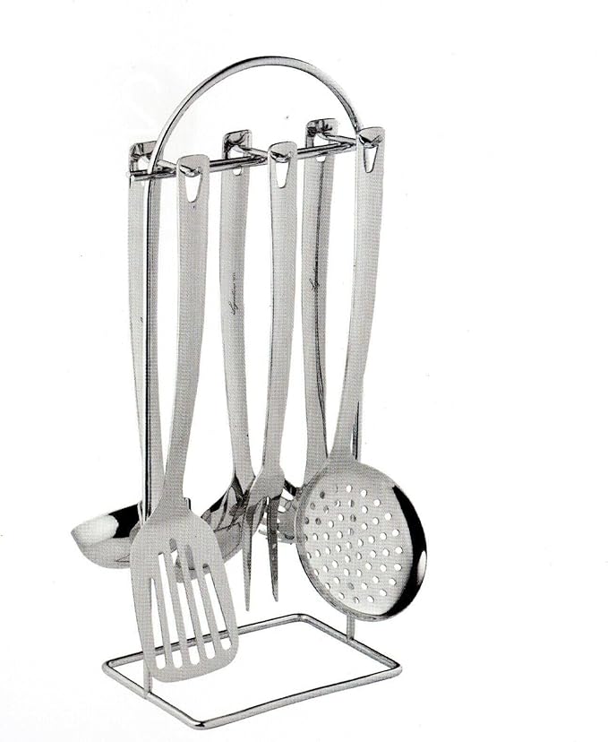 Orlando Store™ - Lagostina Grancucina Mestoli Porta Utensili con 6 Accessori In Acciaio Inox