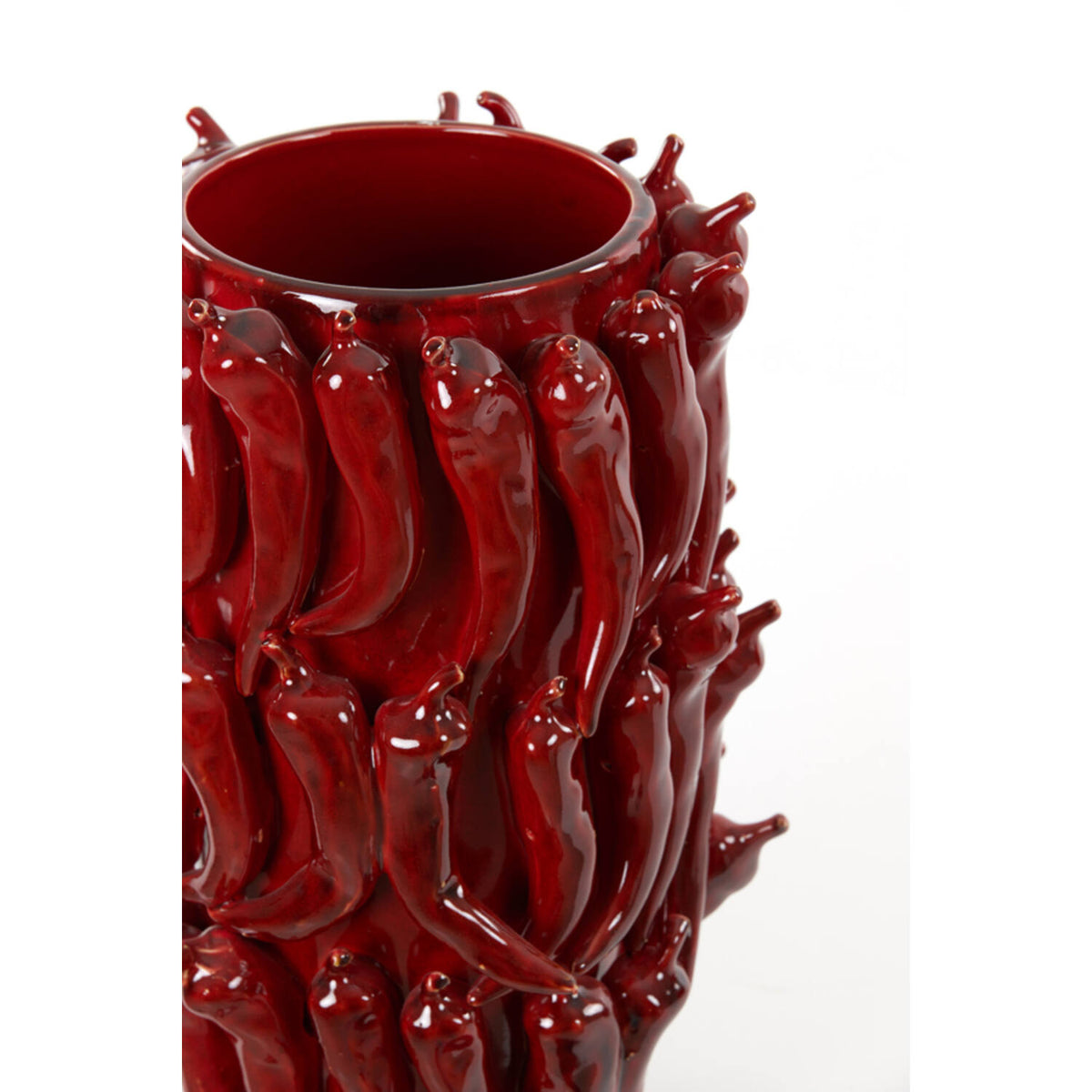 Orlando Store™ - Vaso Decorativo Pepper Ceramica Rossa 26,5x25x39 cm