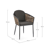 Orlando Store™ - Sedia con Bracciolo Maribela Antracite YK13