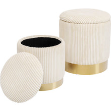 Load image into Gallery viewer, Orlando Store™ - Cherry Storage Cord Creme Stool (2/Set)
