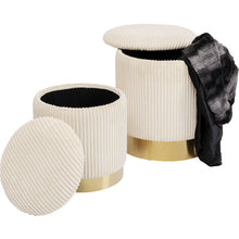 Load image into Gallery viewer, Orlando Store™ - Cherry Storage Cord Creme Stool (2/Set)
