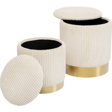 Load image into Gallery viewer, Orlando Store™ - Cherry Storage Cord Creme Stool (2/Set)

