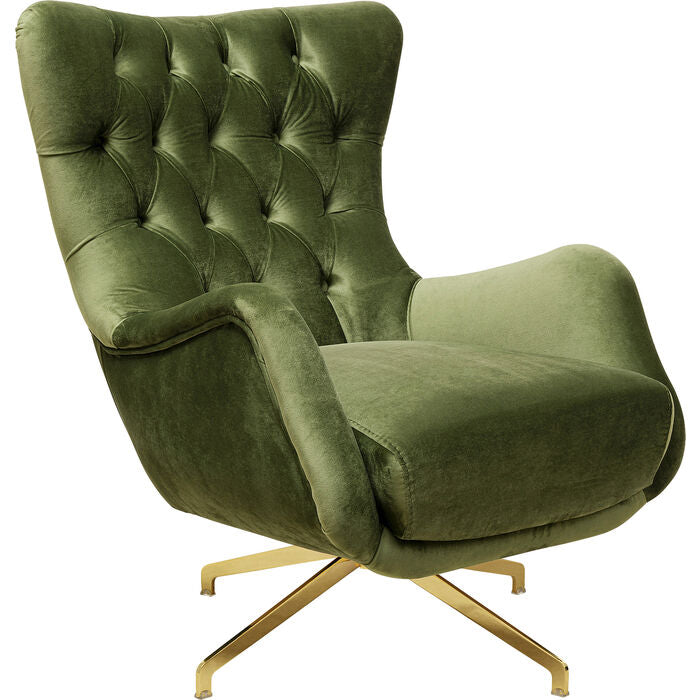 Orlando Store™ - Poltrona Girevole Bellissima Velluto Verde