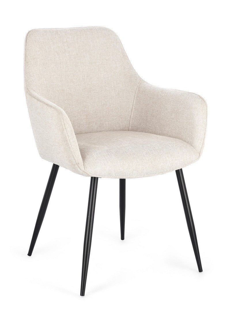 Orlando Store™ - Cora Beige Chair with Armrest
