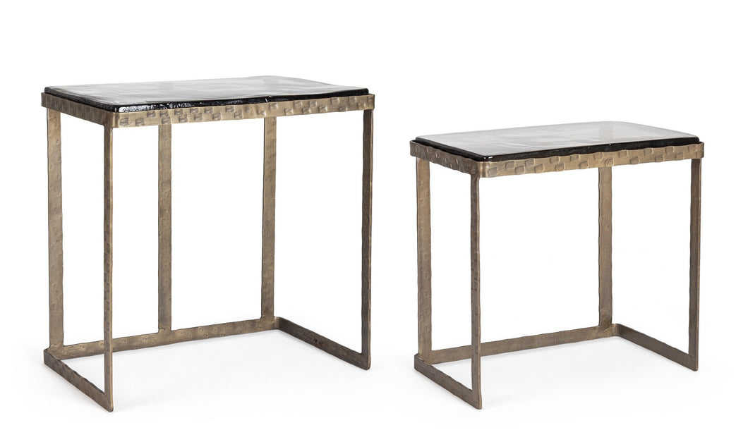 Orlando Store™ - SET2 Tavolino Zayra Rettangolare Ottone