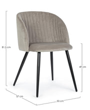 Orlando Store™ - Sedia Queen Velvet Tortora