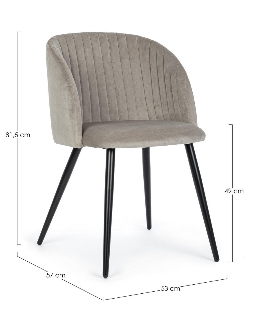 Orlando Store™ - Sedia Queen Velvet Tortora