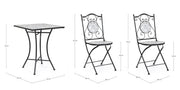 Orlando Store™ - SET3 Tavolo Quadrato + 2 Sedie Pieghevoli Erice