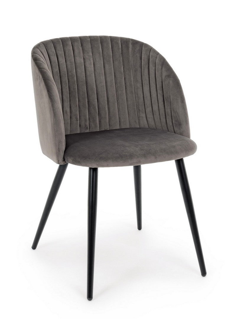 Orlando Store™ - Sedia Queen Velvet Grigio Cadetto