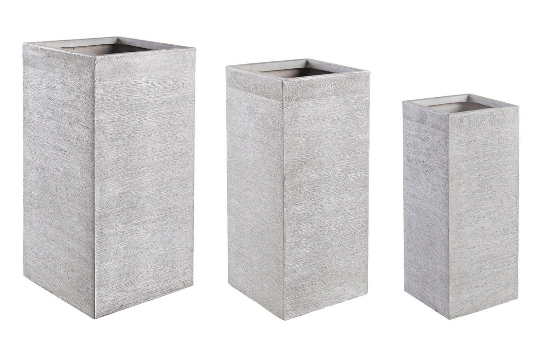 Orlando Store™ Set 3 Vasi Graffiti Bianco Alto