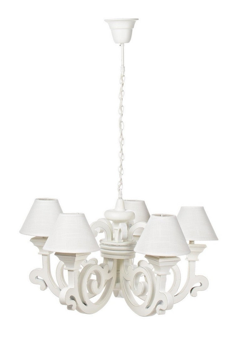 Orlando Store™ - 5 Light Bastia White Wood Chandelier