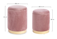 Carica l&#39;immagine nel visualizzatore di Gallery, Orlando Store™ - SET2 Pouf Contenitore Polina Rosa Antico
