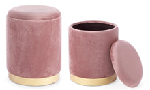 Carica l&#39;immagine nel visualizzatore di Gallery, Orlando Store™ - SET2 Pouf Contenitore Polina Rosa Antico
