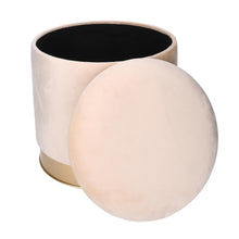 Carica l&#39;immagine nel visualizzatore di Gallery, Orlando Store™ - SET2 Pouf Velluto e Metallo Crema
