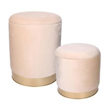 Carica l&#39;immagine nel visualizzatore di Gallery, Orlando Store™ - SET2 Pouf Velluto e Metallo Crema
