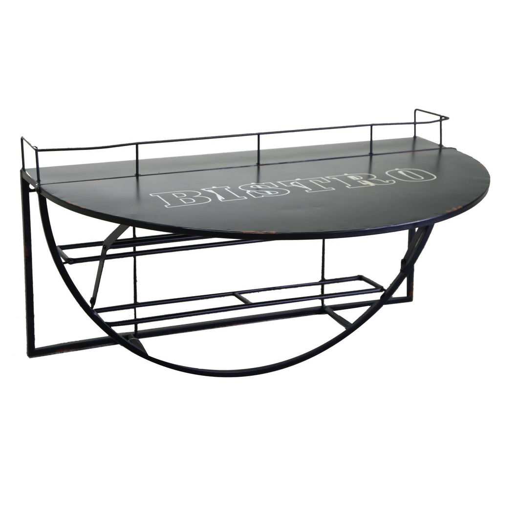 Orlando Store™ - Tavolino Metallo da Muro con Mensola Nero