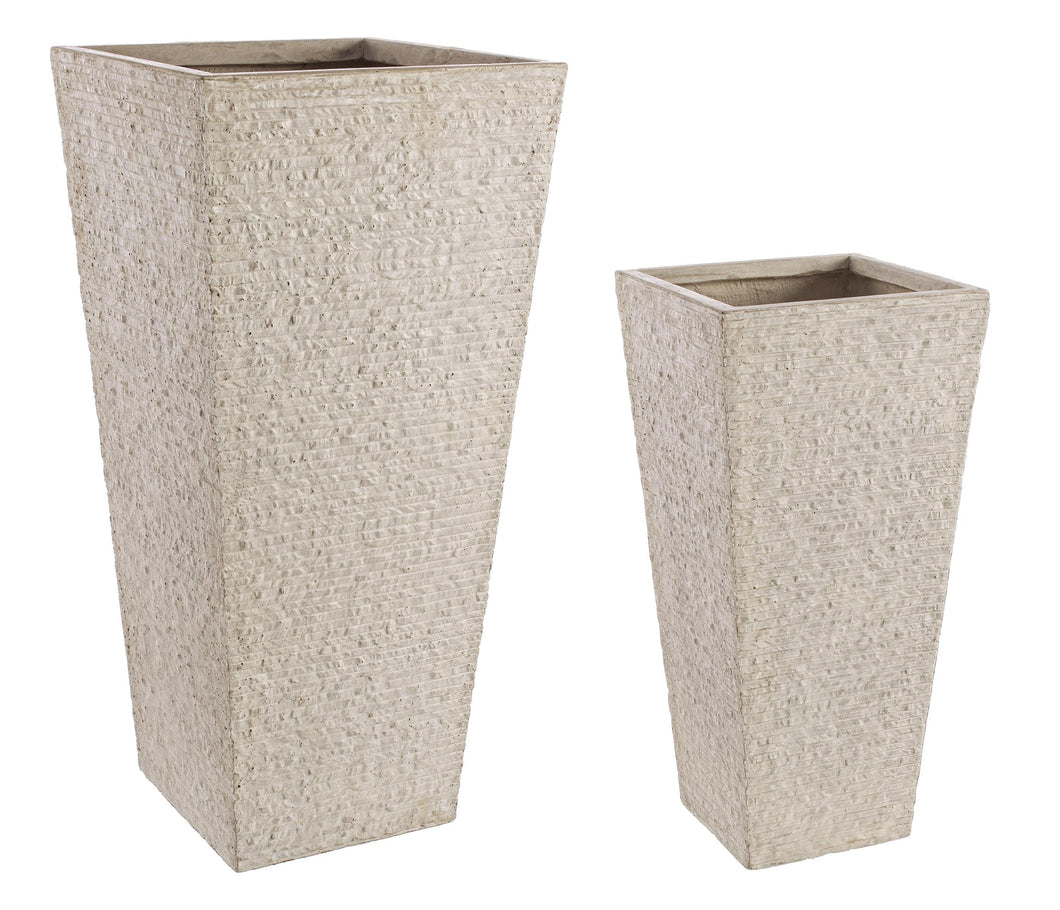 Orlando Store™ - SET2 Tall Square Rock Vase Sand