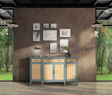 Load image into Gallery viewer, Orlando Store™ - Tonia - Sideboard 3 Drawers 4 Doors Antic Green Straw Vienna
