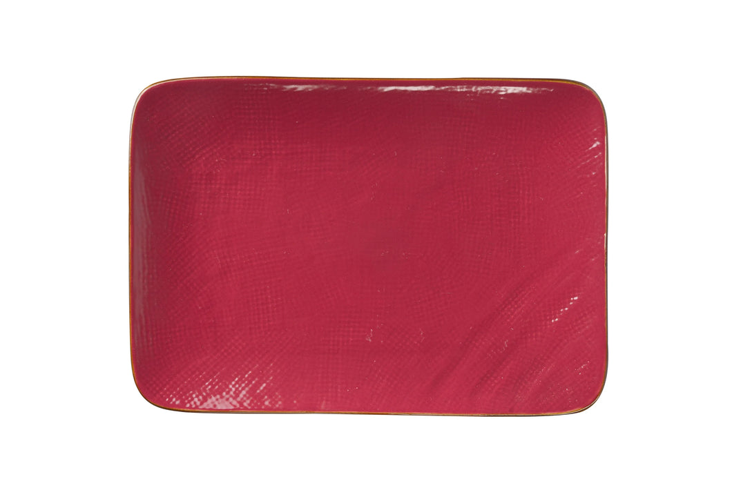 Orlando Store™ - Piatto Rettangolare Mediterraneo Rosso Ciliegia