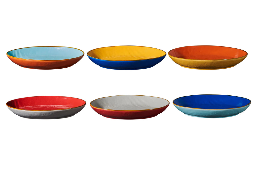 Orlando Store™ - SET 6 Vassoio Ovale Bordo Alto Mediterraneo