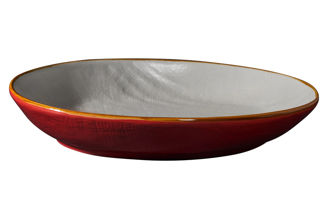 Orlando Store™ - Cherry Red Mediterranean High Edge Oval Tray